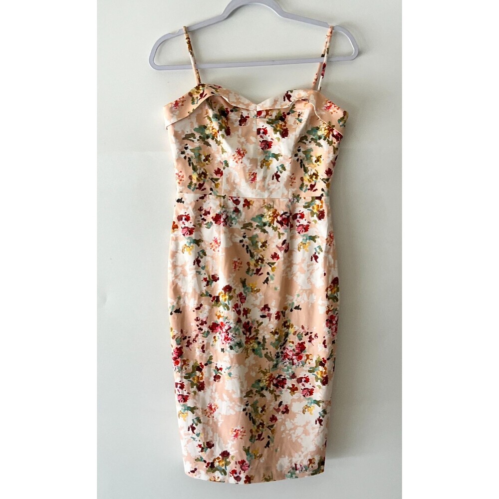 Black Halo Dress Women's Size 4 Clover Sheath Dress Peachy Floral New - Picture 3 of 15